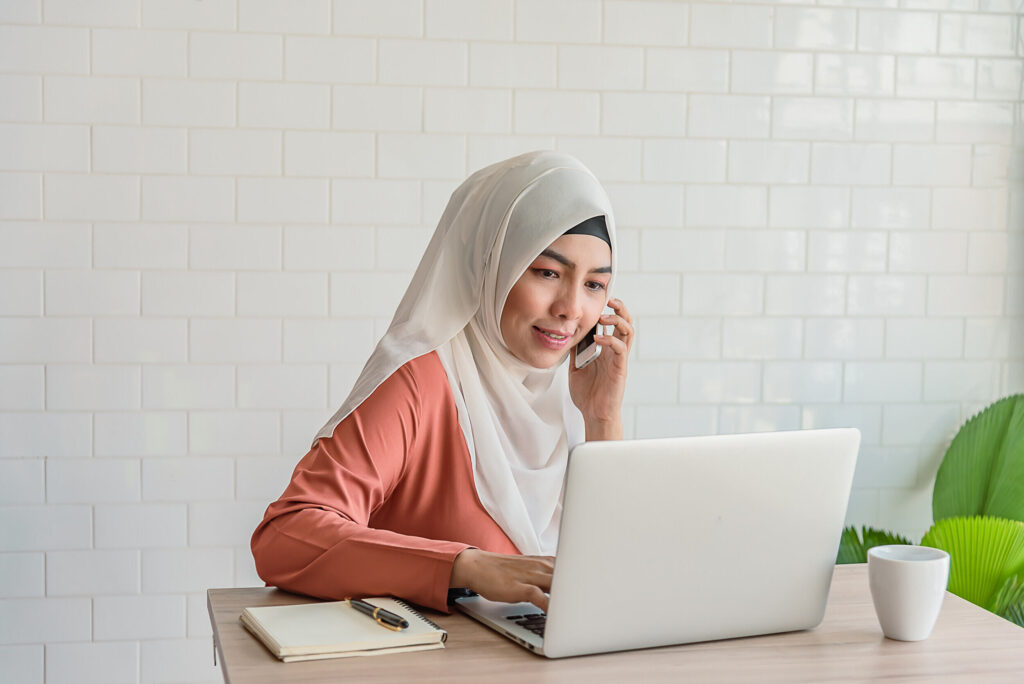 woman on phone