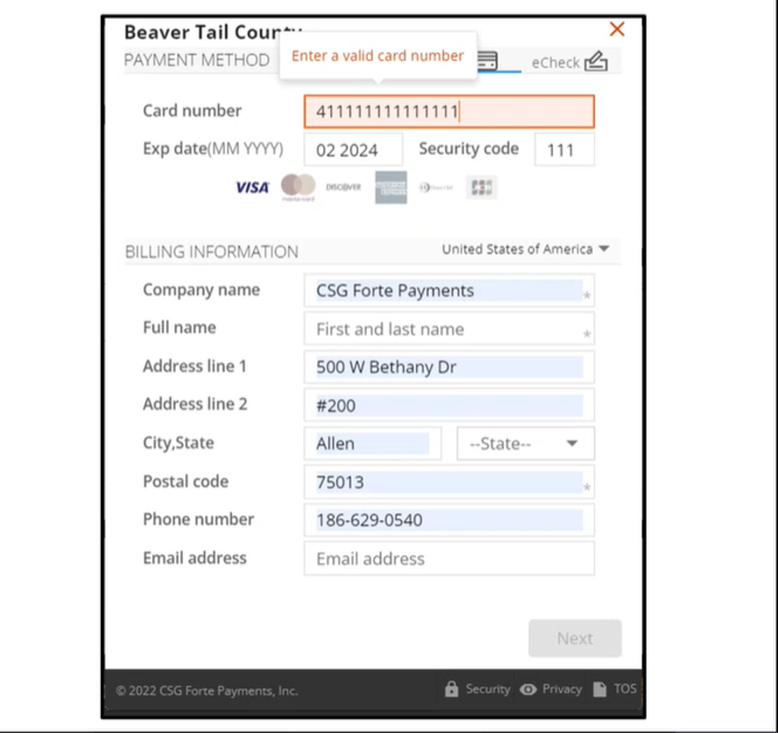 Image demonstrates feature set that helps users identify areas for correction in forms, increasing understandability